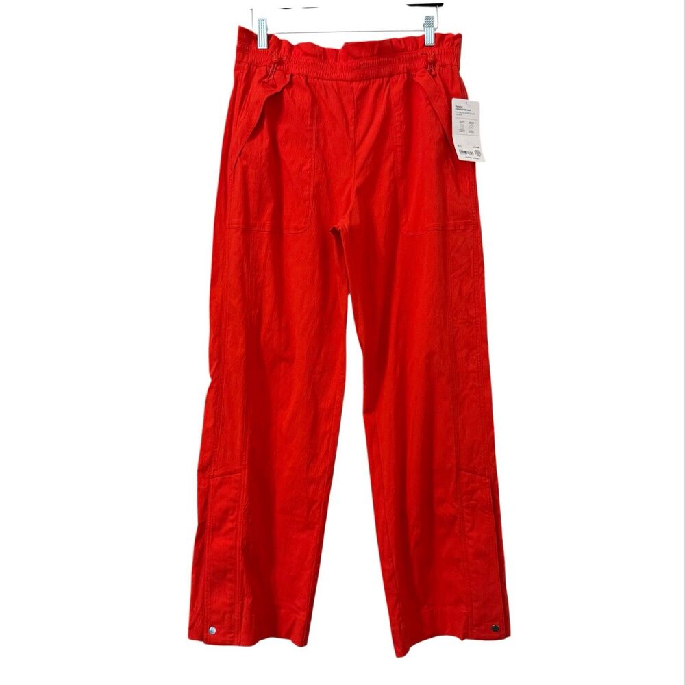 Athleta Trekkie Parachute Pants High‎ Rise Wide Leg Orange Sz 10 Casual Gorpcore
